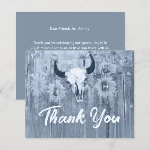 Papier Rustique Dusty Blue Sunflowers Bull budget crâne