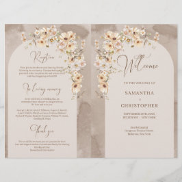 Papier Rustique ivoire Fleurs sauvages Boho arch programm