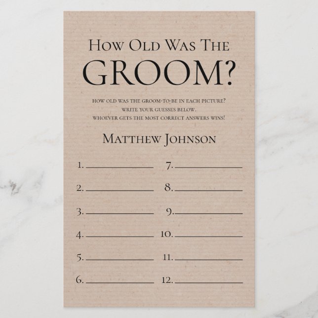 Papier Rustique L'Âge De La Pièce (Devant)