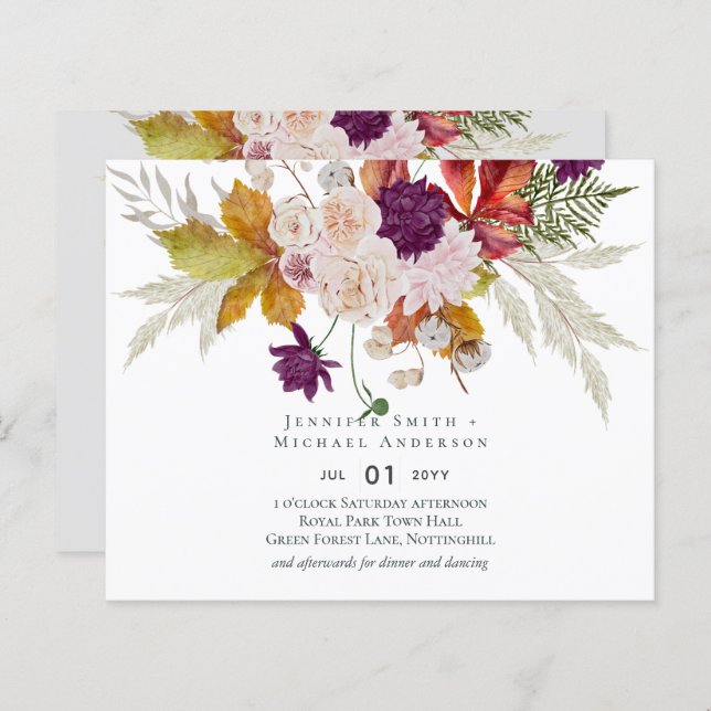 Papier Rustique Maroon Ginger Mariage Blush (Devant / Derrière)