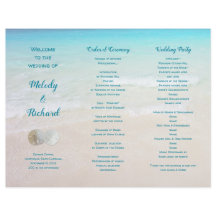 Sable Dollars Plage Scène Tri-Fold Wedding Program