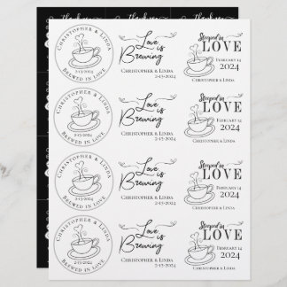 Papier Sac à thé Mariage noir et blanc do-it-yourself