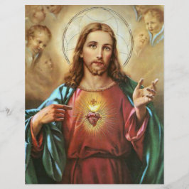Papier Sacré Coeur Jésus Religieux Traditionnel Catholiqu