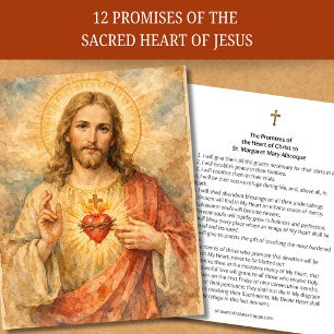 Papier Sacré-Cœur Jésus Religieux Traditionnel Catholique