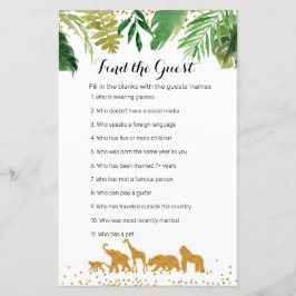 Papier Safari animal Aquarelle Trouvez le jeu Invité