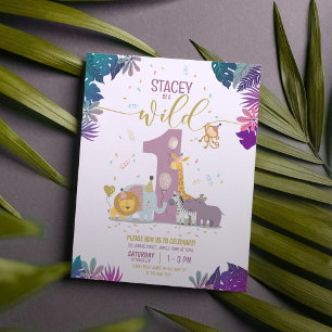 Papier Safari Animal Wild One Girl Budget Anniversaire In