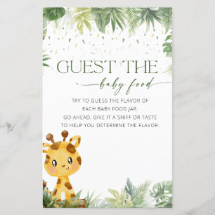 Papier Safari Animals Guess the Baby Food Game Card