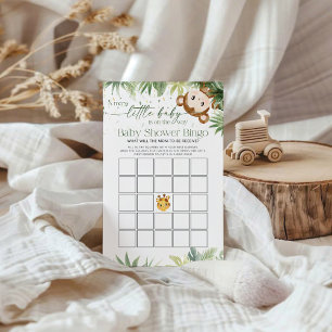 Papier Safari Animaux Baby shower jeu BINGO