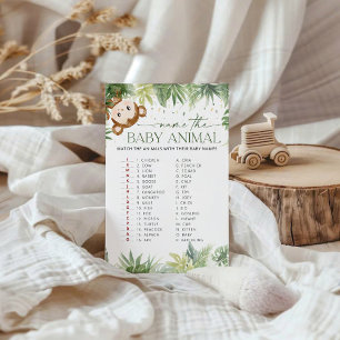 Papier Safari Animaux Baby shower Nom de l'animal bébé
