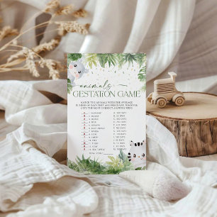 Papier Safari Animaux Baby showers Animaux Gestation Jeu