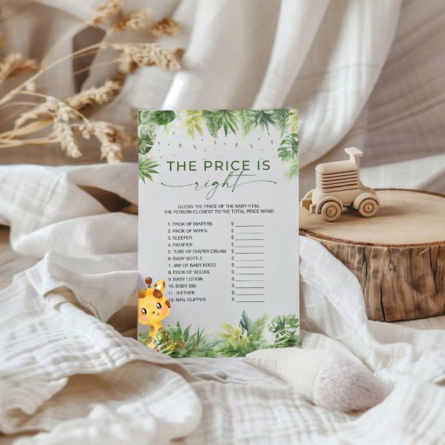 Papier Safari Animaux Le Bon Prix Baby shower Jeu (Créateur téléchargé)