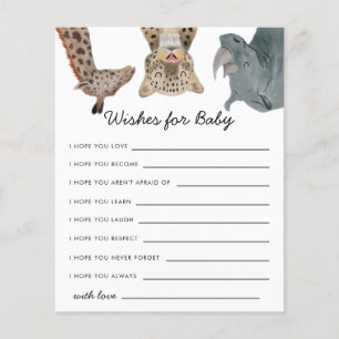 Papier Safari Animaux Voeux pour Baby Card