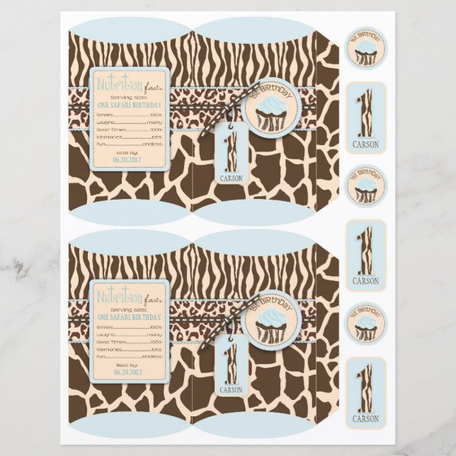 Papier Safari Boy BLU Mini Puff Box 1 (Devant)