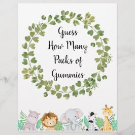 Papier Safari devine combien de paquets de Gummies Poster