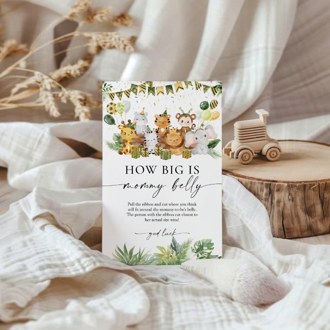 Papier Safari How Big is Mommy's Belly Baby shower Jeu (Créateur téléchargé)