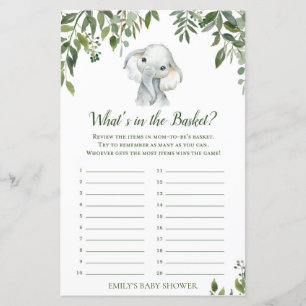 Papier Safari Jungle Elephant Baby shower Jeu IMPRIMÉ