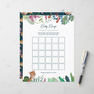 Papier Safari Tiger Baby shower Jeu