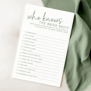 Papier Sage et Blanc qui connaissent la mariée meilleur j