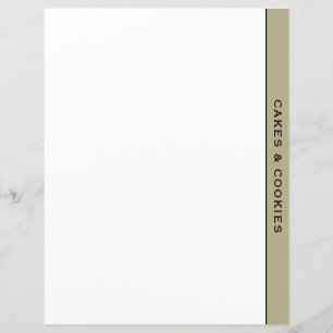 Papier Sage noir et blanc Recette Divider Gâteau et bis