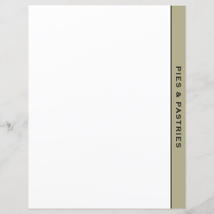 Papier Sage noir et blanc Recette Divider   Tarte et pâti
