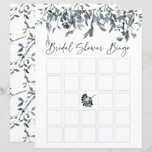 Papier Sage Silver Green Fête des mariées Florale Bingo