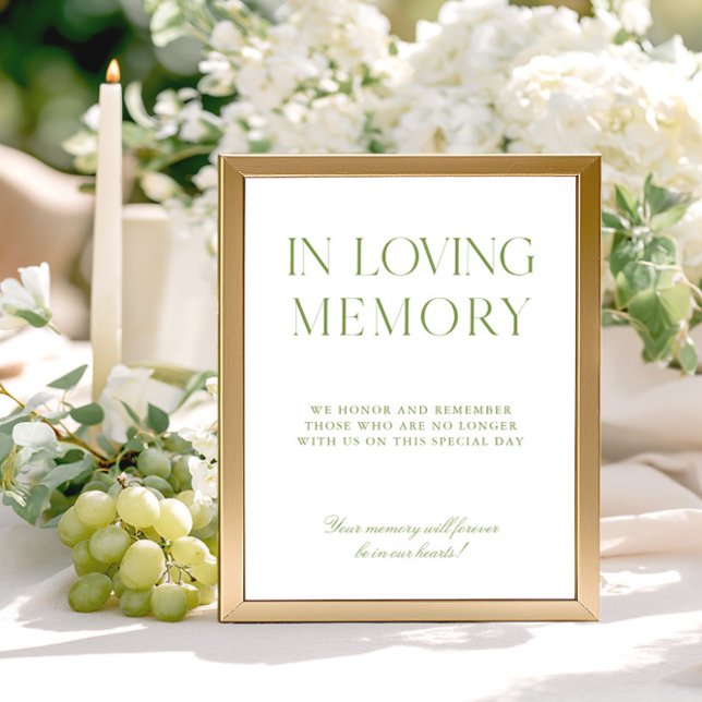 Papier Sage Vert & Mariage Bleu En Symbole Mémoire Amoure (Sage Green & Blue Wedding In Loving Memory Sign)