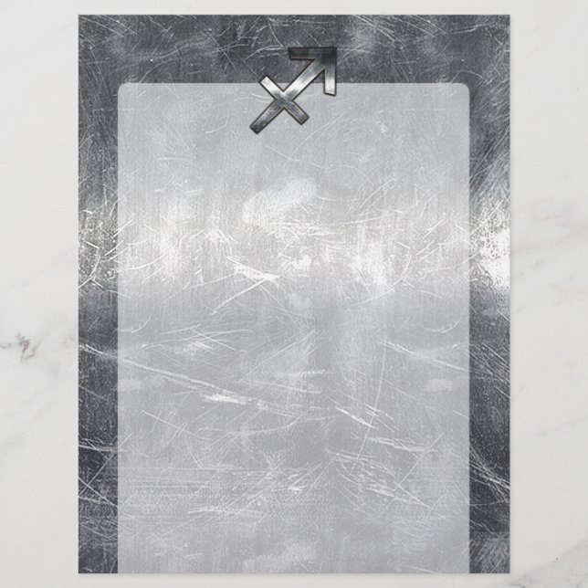 Papier Sagittarius Zodiac Silver Distour Steel look (Devant)