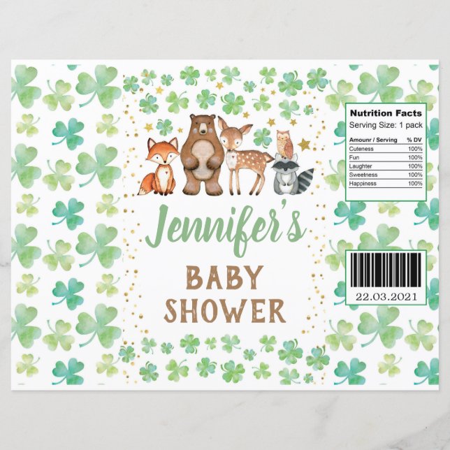 Papier Saint Patrick Shamrock Animaux Chip Bag Wrapper (Devant)