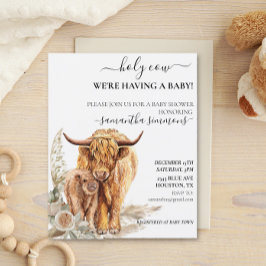 Papier Saint-Vache Highland Calf Baby shower Boho Budget