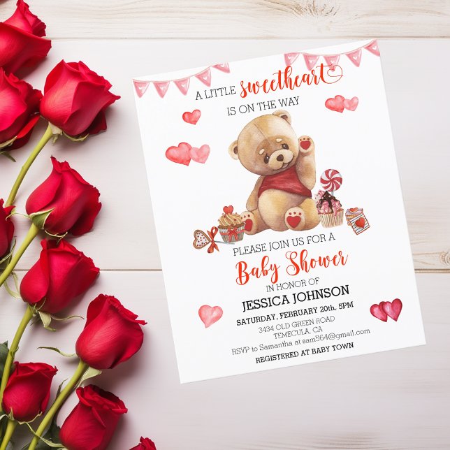 Papier Saint Valentin Baby shower Teddy Bear Budget (Créateur téléchargé)