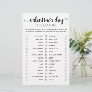 Papier Saint Valentin Ce ou ce jeu Editable jeu