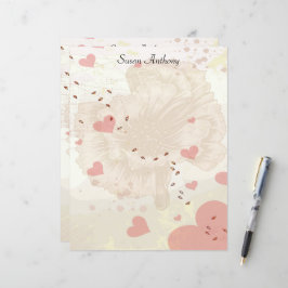 Papier Saint Valentin en détresse Floral Coeurs roses sta