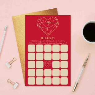 Papier Saint Valentin Fête des mariées Bingo Jeu