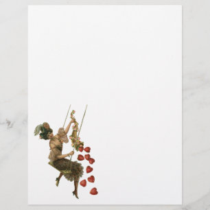 Papier Saint-Valentin vintage, dame victorienne sur une b