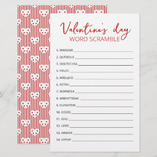 Papier Saint Valentin Word Scramble Jeu partie