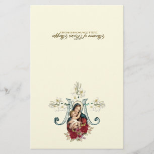 Papier Sainte Vierge Marie Prière de communion spirituell