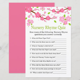 Papier Sakura branche Nursery Rhyme Quiz jeu de baby show