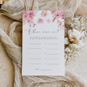 Papier Sakura fleur Où étions-nous jeu de douche nuptiale