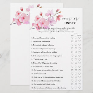 Papier Sakura - Jeu de baby shower : au-dessus ou en dess