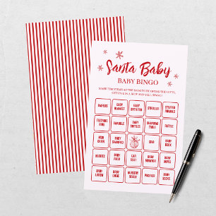 Papier Santa Baby Rouge Rose Fête de Bébé Bingo