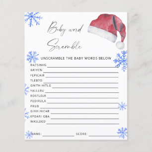 Papier Santa hat - mot scramble baby shower jeu