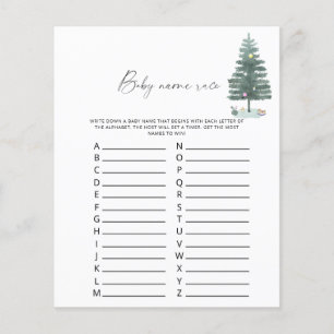 Papier Sapin de Noël - Jeu de course de prénoms pour bébé