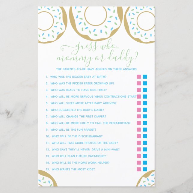 Papier Saupoudré D'Amour Devine Qui ? Jeu (Devant)