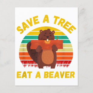 Papier Sauvez un arbre Mangez un castor amusant Pun casto