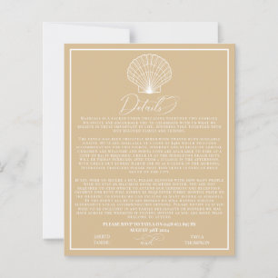 Papier Scallop Shell Seahorses Plage Mariage Invitation