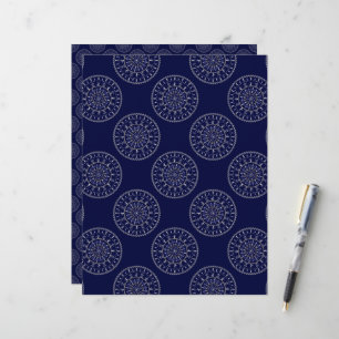 Papier Scandinave Ditsy Winter Navy & Gold Pois
