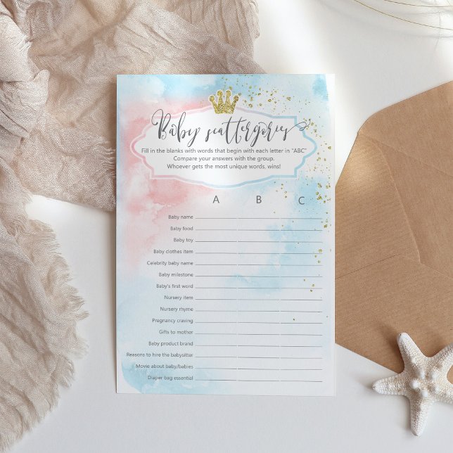 Papier Scattergories | Jeu de révélation de genre ABC (Créateur téléchargé)