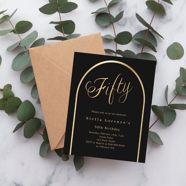 Papier Scénario d'arc en or noir 50e anniversaire invitat (Créateur téléchargé)