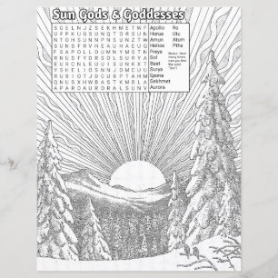 Papier Scène Solstice Wicca Word Recherche & Coloration F