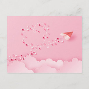 Papier-Scherenschnitt-Papierflugzeug Postkarte